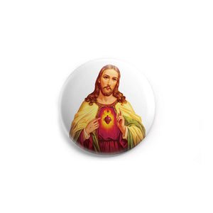 AVI 58mm Pin Badge White Lord Jesus Christ Regular Size Quote Regular Size R8002231