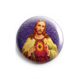 AVI 58mm Pin Badge Purple Lord Jesus Christ Regular Size Quote Regular Size R8002232