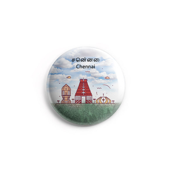 AVI Chennai Tamil Nadu Travel Souvenir Badge Regular Size 58mm R8002243