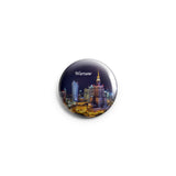 AVI 58mm Regular Size Pin Badge Blue Warsaw Poland Love Europe Travel Souvenir R8002263