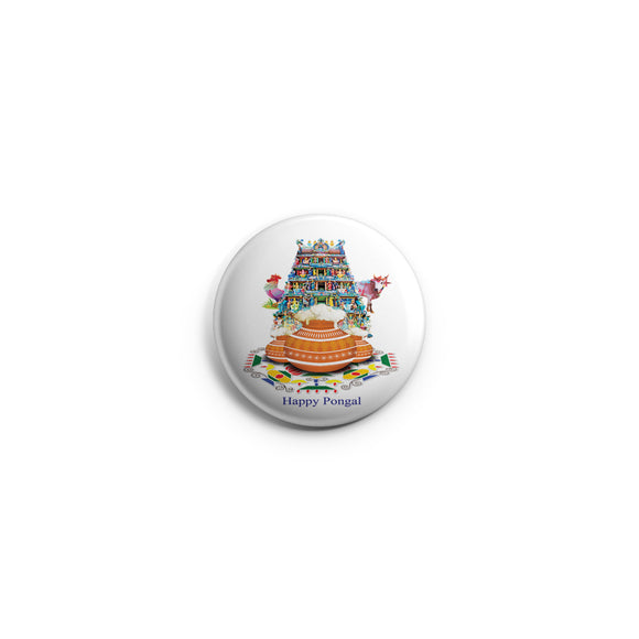 AVI Regular Size Fridge Magnet White Happy Pongal Wishes 58mm MR8002280