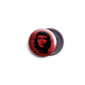 AVI Regular Size Pin Badges Red background Che Guevara Cuban Marxist revolutionary Black R8002288