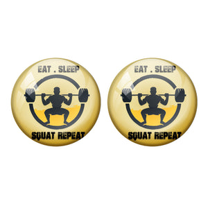 AVI Pin Badge Eat Sleep Squat Repeat ( Pack of 2)
