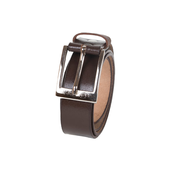 AVI Mens Coffee Brown Colour Leather Belt with Plain Gloosy Look