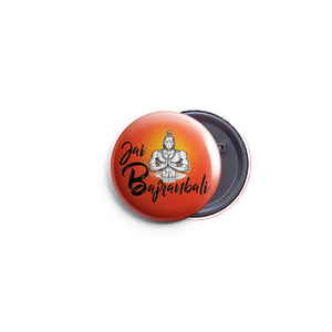 AVI 58mm Regular Size Badge Orange Jai Bajrang Bali Hanuman Hindu God  R8002357