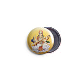 AVI 58mm Badge Plain Yellow Goddess Saraswati Hindu God Regular Size R8002366
