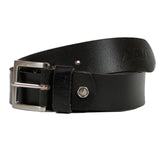 AVI Mens Classic Handcrafted Black Leather Belt