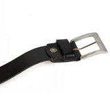 AVI Mens Classic Handcrafted Black Leather Belt