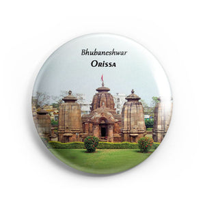 AVI 58mm Badge Blue Bhubaneshwar Orissa Travel Souvenir Regular Size R8002370