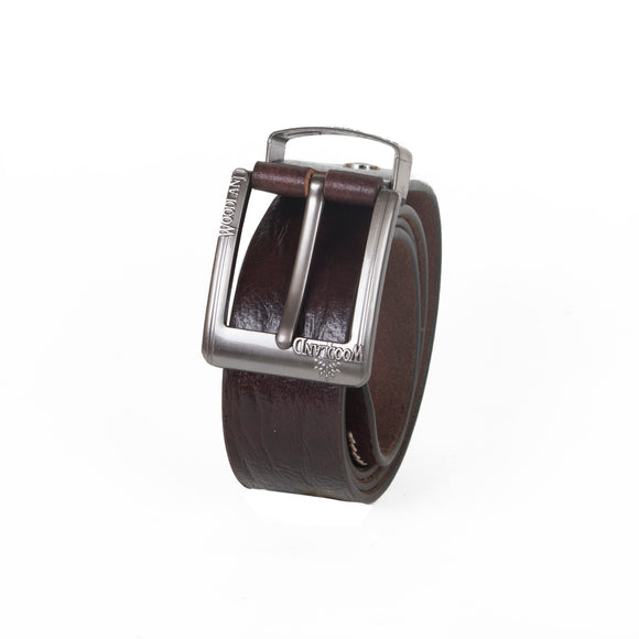 AVI Mens Coffee Brown Colour Leather Belt with Woodland Design