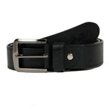 AVI Mens Classic Handcrafted Black Leather Belt