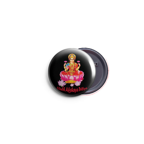 AVI 58mm Badge Black Goddess Lakshmi Akshaya Thritiya Hindu God Regular Size R8002384