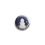 AVI 58mm Badge Blue Winter Snowman Christmas Regular Size R8002414