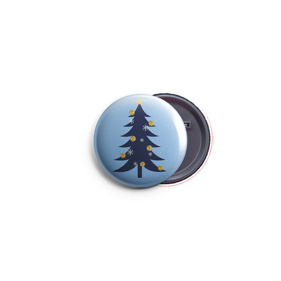 AVI 58mm Badge Blue Christmas Tree Regular Size R8002416