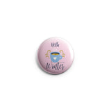 AVI 58mm Badge Pink Hello winter Christmas Regular Size R8002419