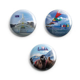 AVI Fridge Magnets Multicolor  Travel Souvenir Ladakh Design Pack of 3 C3MR8002437