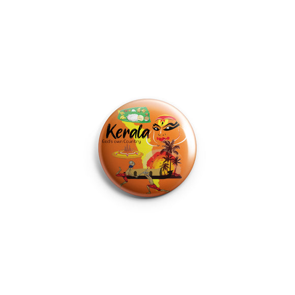 AVI Orange Badge Regular Size 58mm Kerala God's Own Country Design R8002446