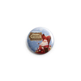 AVI Badge Merry Christmas Xmas wish with Santa Claus Regular Size 58mm R8002450