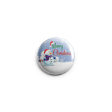 AVI Badge Merry Christmas Xmas wish with Snowman Regular Size 58mm R8002451