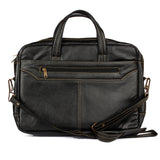 AVI Genuine Leather Black Executive Laptop Bag with Single Compartment