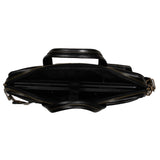 AVI Genuine Leather Black Executive Laptop Bag with Single Compartment