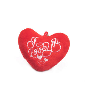 AVI Techpro Multicolour Valentines'day Love Soft Plush Heart Red Keychain Gift for Couples