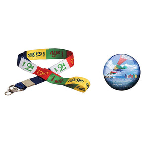 AVI Fabric Locking ID tag Tibetan Ladakh Prayer Tag with Badge combo pack