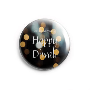 AVI Regular Size 58mm Badge Happy Diwali Black R8002091
