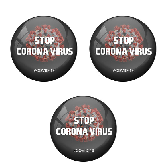 Stop Corona Virus Badge R8000933 x 3