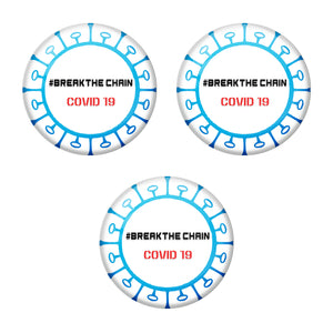 Break the chain Corona COVID-19 Virus Badge R8000936 x 3
