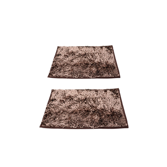 Pack of 2 Fabric  doormats with antislip back 22 x 15inches Brown C2FFM00008