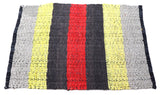 Red black Yellow Grey striped Fabric Door Mat 23 x 15 inches FFM00073