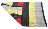 Red black Yellow Grey striped Fabric Door Mat 23 x 15 inches FFM00073