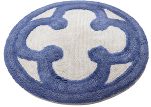 Circular Fabric Door Mat with in Light Blue and White color Diameter 26" FFM00046