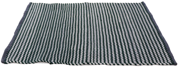 Large size White with Green Color Fabric Door Mat 36 x 24 inches FFM00023