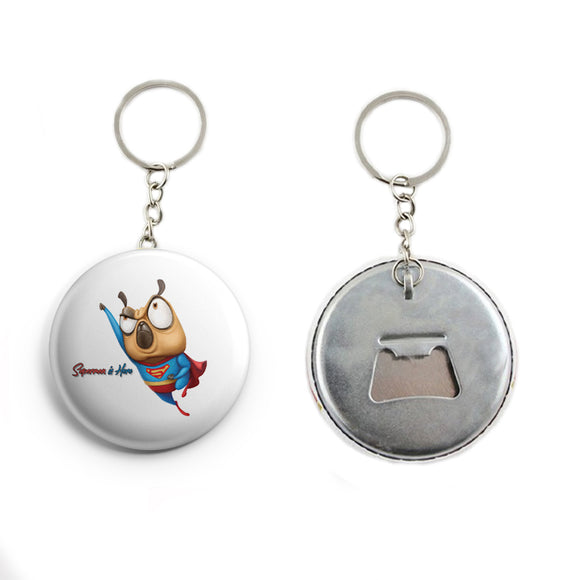 AVI White Keychain Metal Super dog pug  for pet lovers Design R7000025