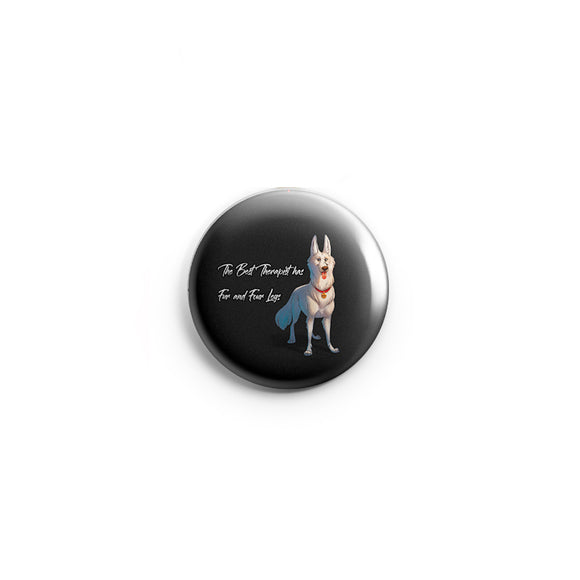 AVI 58mm Regular Size Black Badge Metal Fur and four legs dog quote for pet lovers Design R8000027