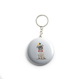 AVI White Keychain Metal Pug dog for pet lovers Design R7000028