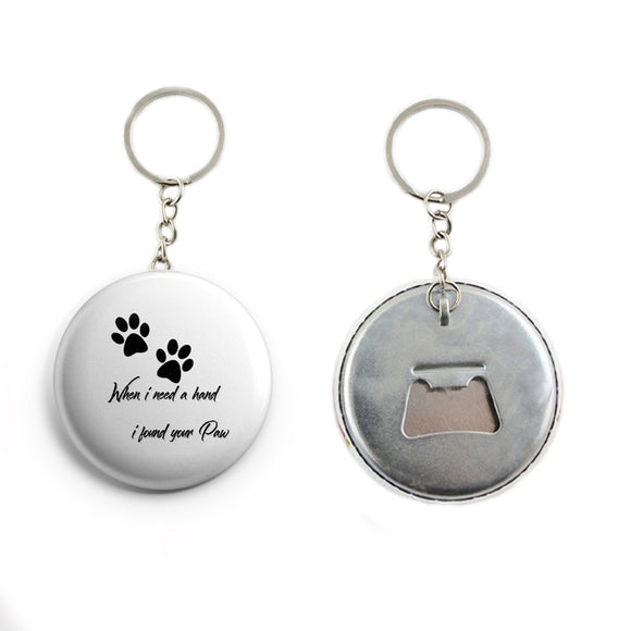 AVI White Keychain Metal Paws design for pet lovers Design R7000029