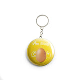 AVI Yellow Eggetarian I am strong quote Keychain Regular Size Metal 58mm R7000497