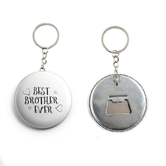 AVI  White best brother ever Keychain with bottle opener back Regular Size Metal 58mm R7002000