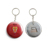 AVI Aries Zodiac sign with traits Red Keychain Regular Size Metal 58mm R7002060