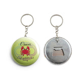 AVI Green Cancer Zodiac sign with traits Red Keychain Regular Size Metal 58mm R7002064
