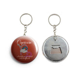AVI Brown Capricorn Zodiac sign with traits Red Keychain Regular Size Metal 58mm R7002070