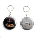 AVI Black Kebab Food design Keychain Regular Size Metal 58mm R7002186