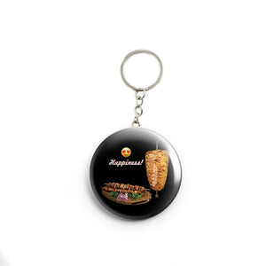 AVI Black Shawarma Food design Keychain Regular Size Metal 58mm R7002187