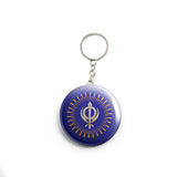 AVI Blue Khanda Sikh symbol design Keychain Regular Size Metal 58mm R7002196