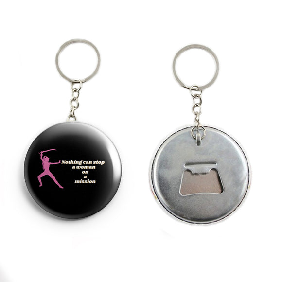 AVI Nothing can stop a woman on a mission attitude Quote Keychain Regular Size Metal 58mm R7002277