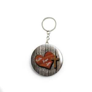 AVI  Brown Love Hope Faith Keychain Regular Size Metal 58mm R7002334