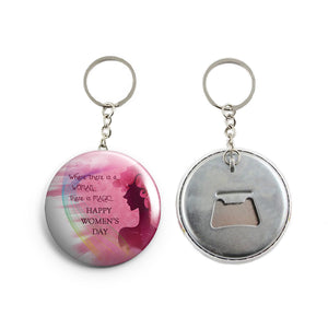 AVI  Pink Women's day wish Quote  Keychain Regular Size Metal 58mm R7002343